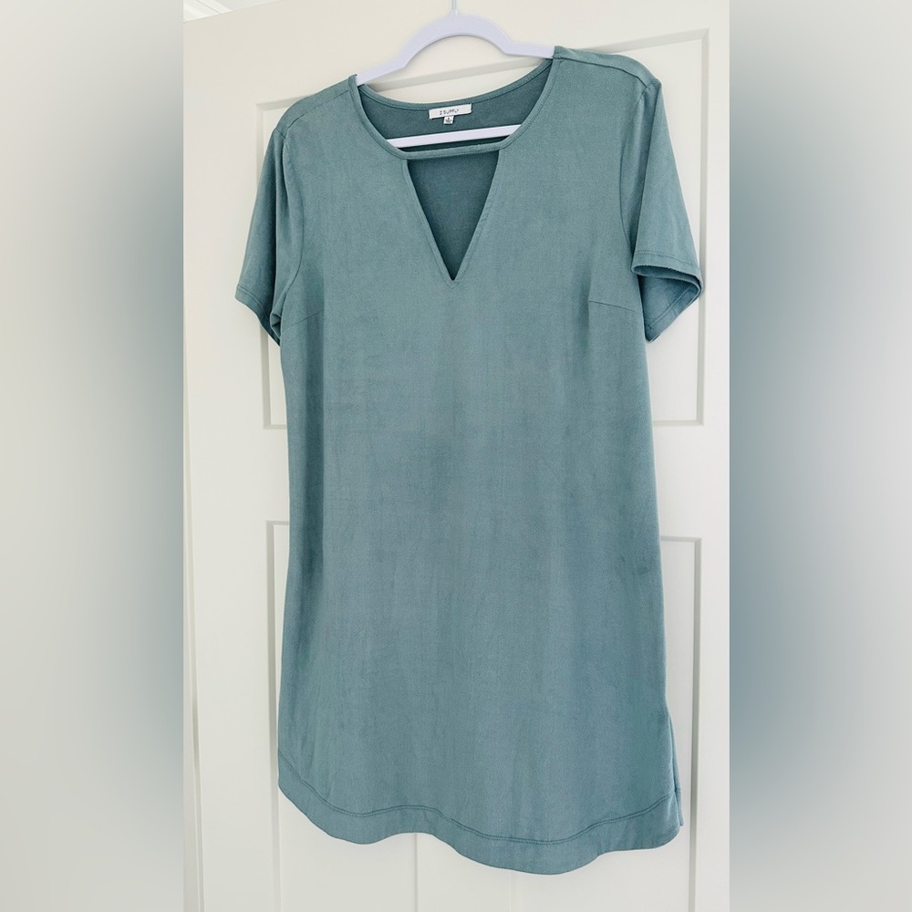 Suede Teal Dress